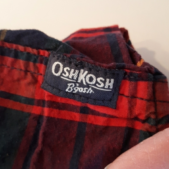 Oshkosh 'B Gosh red plaid 3t shirt - Picture 2 of 3